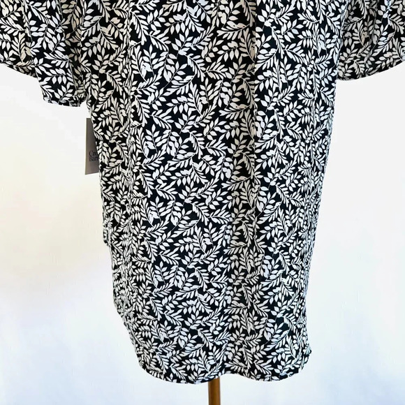 NWT CROFT & BARROW Women Short Sleeve Pullover Casual Black Floral Shirt Size XL - Picture 10 of 14